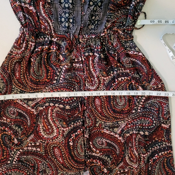 Knox Rose Maxi Dress Long Sleeve Button Front Boho Night Sky Sz Medium Burgundy - Picture 14 of 15